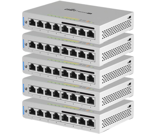 UBIQUITI UniFi 8xGbE PoE 60W US-8-60W-5 5szt pakiet - 402442 - zdjęcie